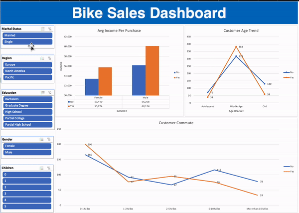 Bike Sales Excel Dashboard Demo