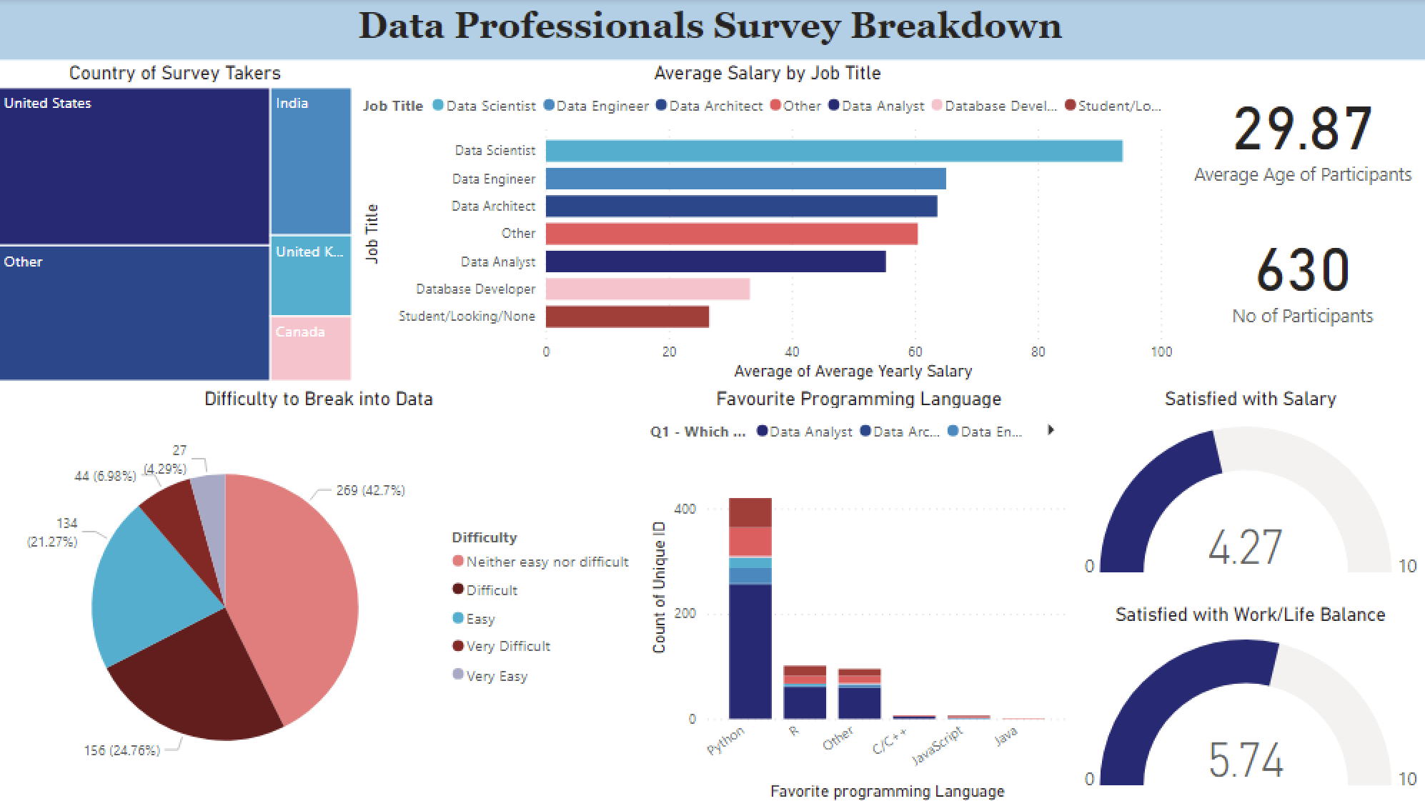 Data Professionals Power BI Dashboard